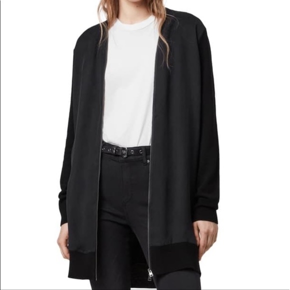 Nwt All Saints Jamie Zip Front Wool 
